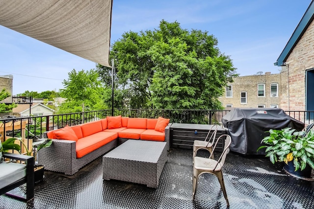 1300 N Artesian Ave Unit F, Chicago, IL 60622 - balcony with an outdoor hangout area and grilling area