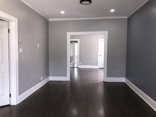 9715 S Ave N Ave, Chicago, IL 60617 - unfurnished room featuring ornamental molding, baseboards, dark wood-style flooring, and recessed lighting