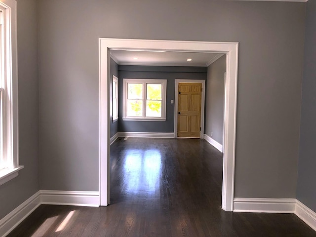 9715 S Ave N Ave, Chicago, IL 60617 - unfurnished room with baseboards, dark wood-style flooring, and crown molding