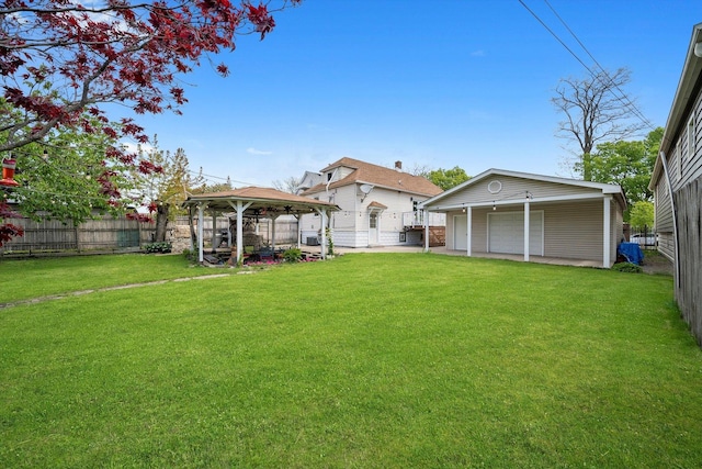 13524 S S Ave M, Chicago, IL 60633 - view of yard featuring a gazebo, a garage, and an outdoor structure