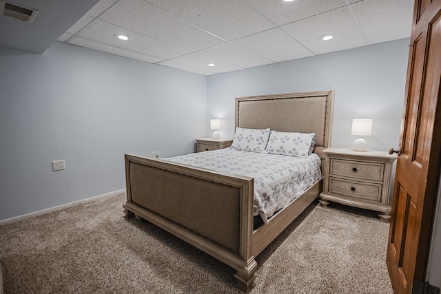 1706 Childs St, Wheaton, IL 60187 - bedroom featuring carpet, a drop ceiling, recessed lighting, and baseboards