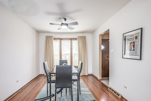 8440 Anvil Pl, Tinley Park, IL 60487 - dining room with a ceiling fan, wood finished floors, and baseboards
