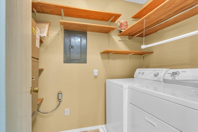 1109 Pomona Dr Unit 1109, Champaign, IL 61822 - laundry room featuring electric panel and washing machine and dryer