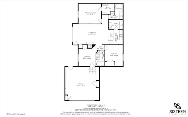 1109 Pomona Dr Unit 1109, Champaign, IL 61822 - view of floor plan / room layout