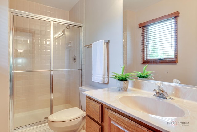 337 S Harrison Ct, Palatine, IL 60067 - bathroom featuring toilet, a shower stall, and vanity