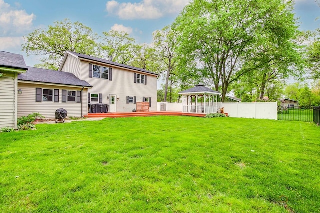 19 Eastwood Ave, Port Barrington, IL 60010 - back of house with a gazebo and a wooden deck