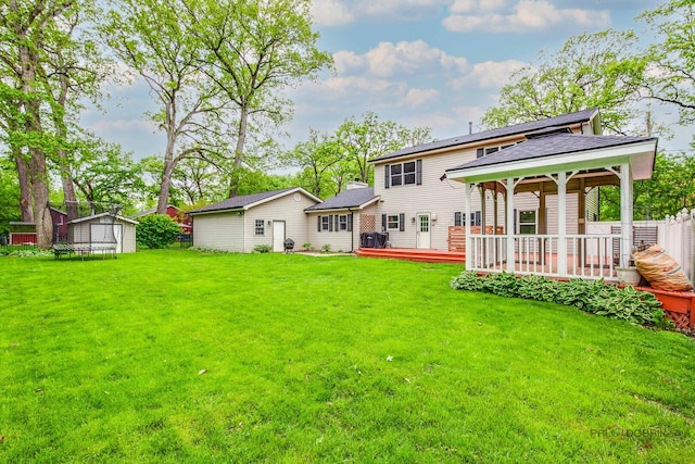 19 Eastwood Ave, Port Barrington, IL 60010 - back of property featuring a gazebo, a wooden deck, and a shingled roof