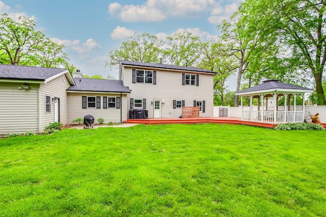 19 Eastwood Ave, Port Barrington, IL 60010 - rear view of property with a gazebo and a wooden deck