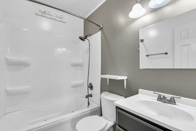 1903 Alton Dr, Champaign, IL 61821 - bathroom featuring toilet, vanity, and tub / shower combination