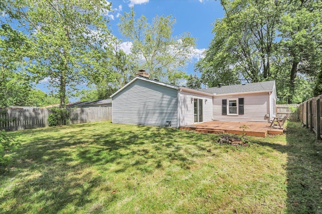 1903 Alton Dr, Champaign, IL 61821 - back of property featuring a chimney and a deck
