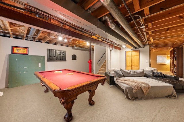 2990 Melbourne Ln, Lake In The Hills, IL 60156 - rec room featuring carpet and pool table