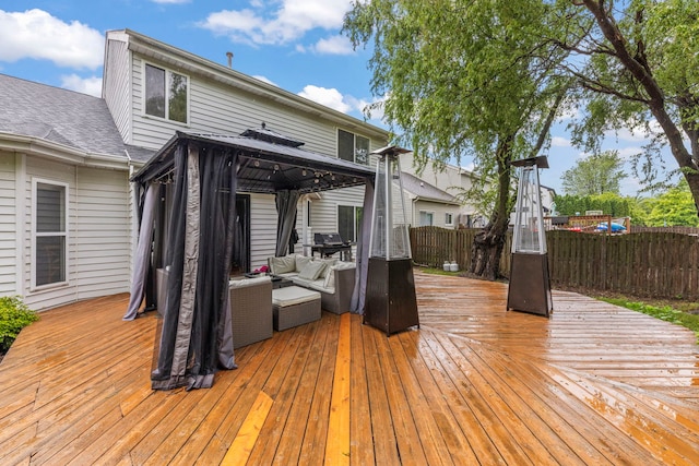 2990 Melbourne Ln, Lake In The Hills, IL 60156 - wooden terrace with a gazebo and an outdoor hangout area