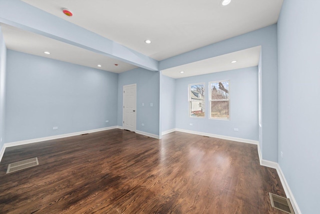 6728 S Sangamon St, Chicago, IL 60621 - unfurnished room featuring dark wood-type flooring, recessed lighting, and baseboards