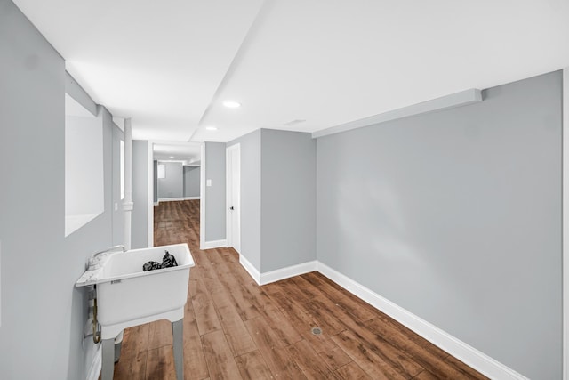 8623 S Wallace St, Chicago, IL 60620 - corridor with recessed lighting, baseboards, and wood finished floors