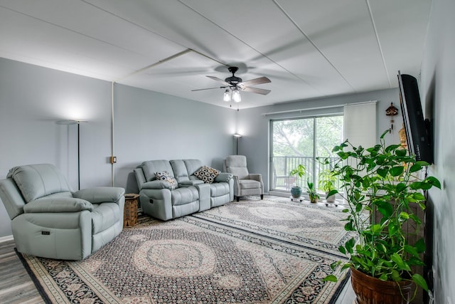 5S040 Pebblewood Ln Unit W503, Naperville, IL 60563 - living area featuring wood finished floors and a ceiling fan