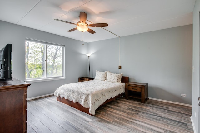 5S040 Pebblewood Ln Unit W503, Naperville, IL 60563 - bedroom with wood finished floors, baseboards, and a ceiling fan