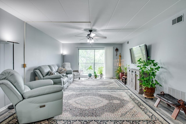 5S040 Pebblewood Ln Unit W503, Naperville, IL 60563 - living area featuring a ceiling fan and wood finished floors