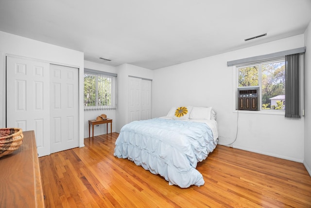 7N204 Eagle Ave, Medinah, IL 60157 - bedroom featuring multiple closets, light wood-style floors, and baseboards