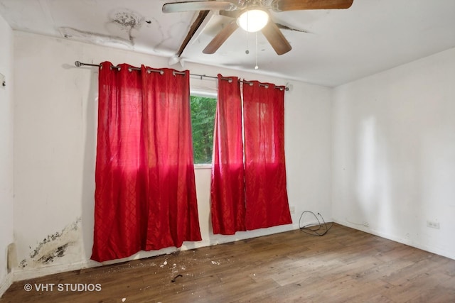 224 Shabbona Dr, Park Forest, IL 60466 - empty room featuring wood finished floors and ceiling fan