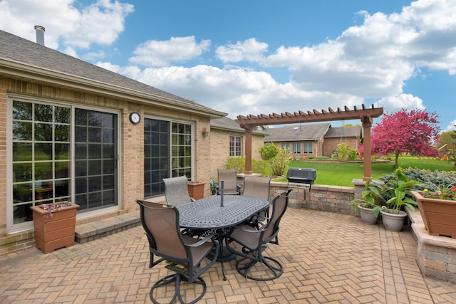 3840 W Nettle Creek Dr, Morris, IL 60450 - view of patio / terrace featuring a pergola and outdoor dining area