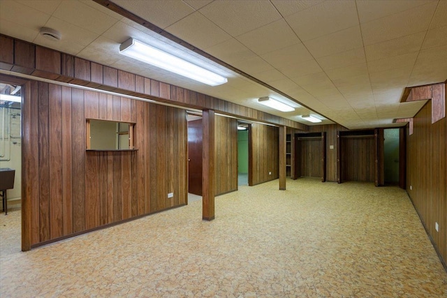 4717 N Newcastle Ave, Harwood Heights, IL 60706 - finished basement featuring wood walls and light carpet