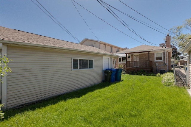 4717 N Newcastle Ave, Harwood Heights, IL 60706 - view of yard featuring a wooden deck
