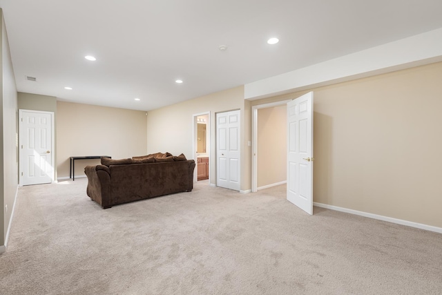 921 Winners Cup Ct, Naperville, IL 60565 - carpeted living room with baseboards and recessed lighting
