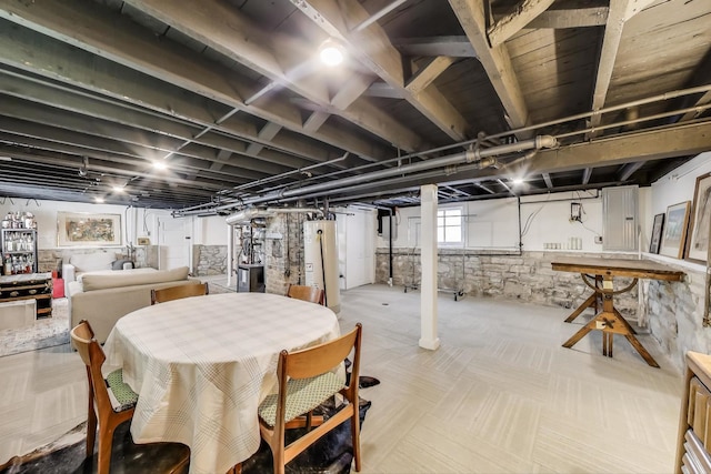 518 Clarence Ave, Oak Park, IL 60304 - basement featuring gas water heater and electric panel