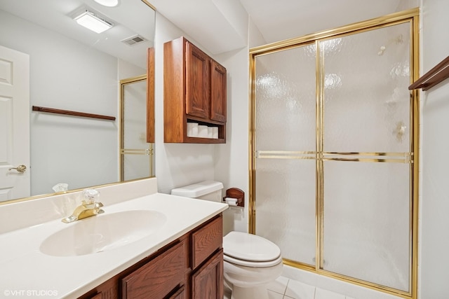 1924 W Ashbury Ln, Inverness, IL 60067 - bathroom with toilet, a shower with door, and vanity
