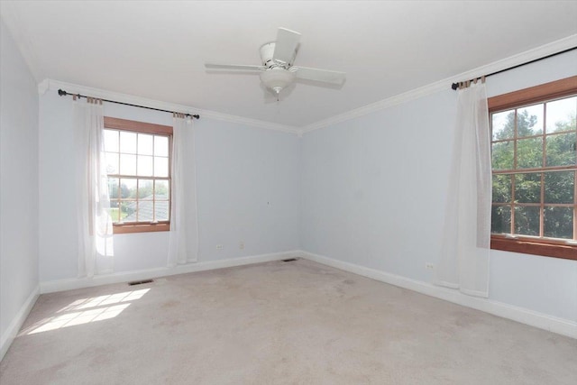 5 Piper Ln, Hawthorn Woods, IL 60047 - carpeted spare room featuring ornamental molding, baseboards, and ceiling fan