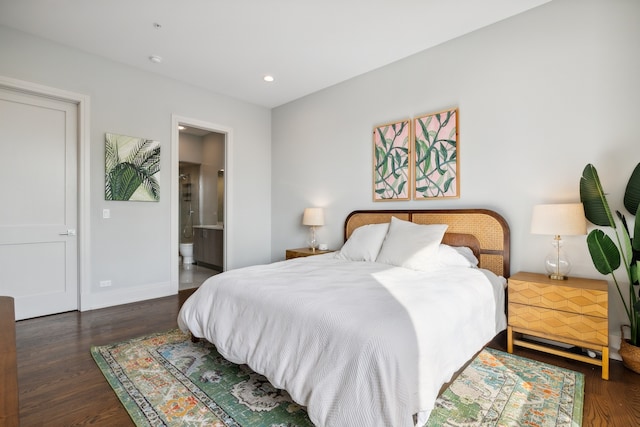 3101 N Ridgeway Ave Unit 2C, Chicago, IL 60618 - bedroom with wood finished floors, recessed lighting, baseboards, and connected bathroom