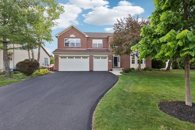 2913 Glenarye Dr, Lindenhurst, IL 60046 - traditional-style home featuring driveway, brick siding, a garage, and a front yard