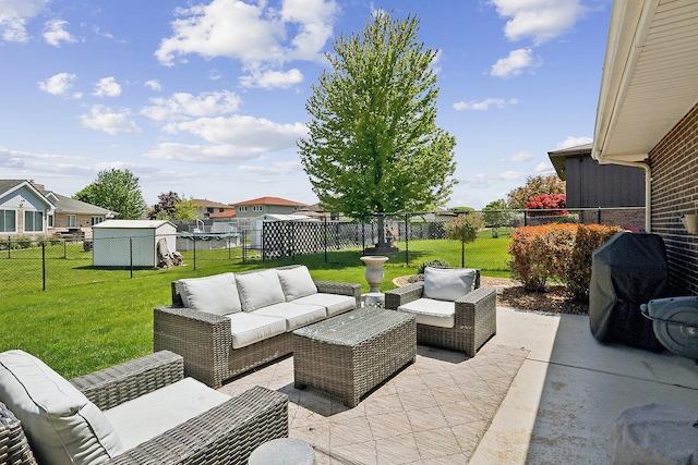 17719 Oakwood Dr, Tinley Park, IL 60487 - view of patio / terrace with outdoor lounge area and a residential view