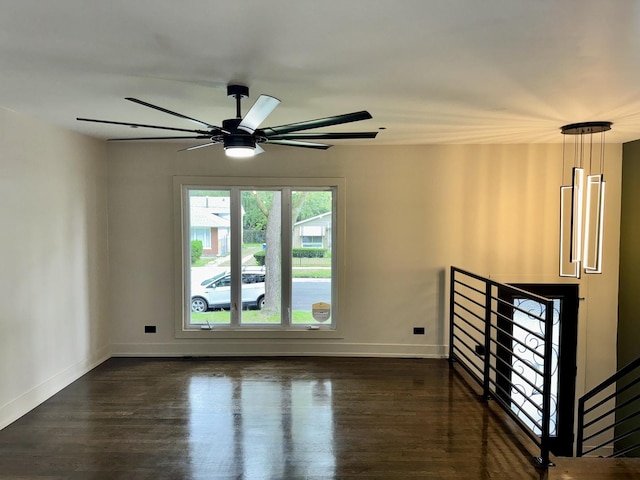 13235 S Vernon Ave, Chicago, IL 60827 - empty room featuring ceiling fan and dark wood-type flooring