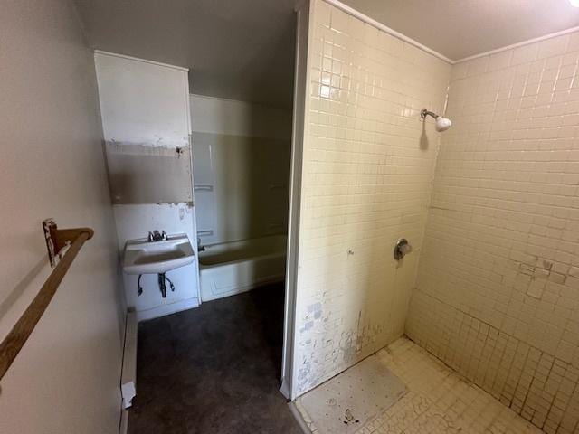 112 Minton St, Joliet, IL 60436 - bathroom featuring a tile shower