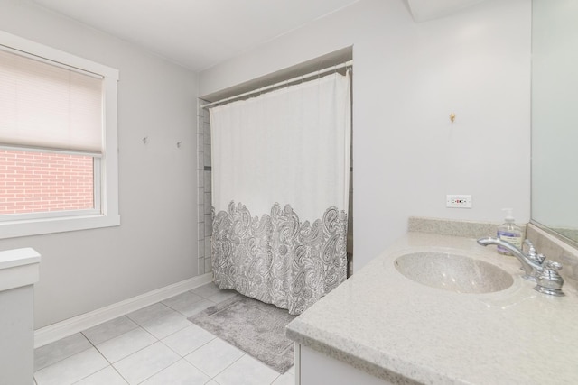 427 Leonard St, Park Ridge, IL 60068 - full bathroom featuring vanity, tile patterned floors, and a shower with curtain