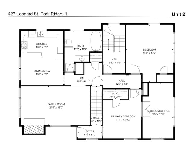 427 Leonard St, Park Ridge, IL 60068 - floor plan / room layout