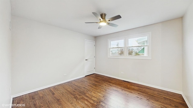 3524 N Natoma Ave, Chicago, IL 60634 - spare room with wood finished floors, baseboards, and a ceiling fan