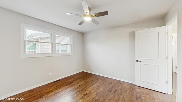 3524 N Natoma Ave, Chicago, IL 60634 - unfurnished room featuring wood finished floors, baseboards, and ceiling fan