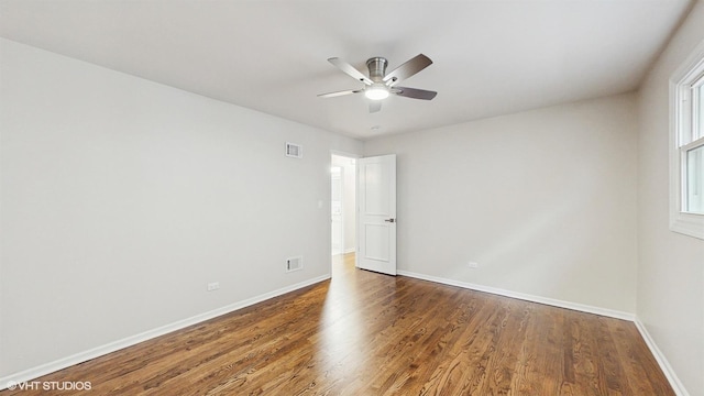 3524 N Natoma Ave, Chicago, IL 60634 - spare room featuring baseboards, wood finished floors, and ceiling fan