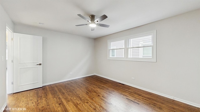 3524 N Natoma Ave, Chicago, IL 60634 - spare room featuring baseboards, ceiling fan, and wood finished floors