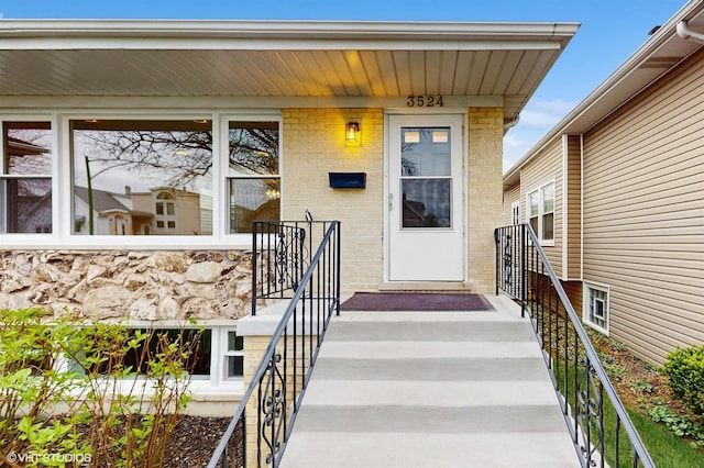3524 N Natoma Ave, Chicago, IL 60634 - view of exterior entry with brick siding