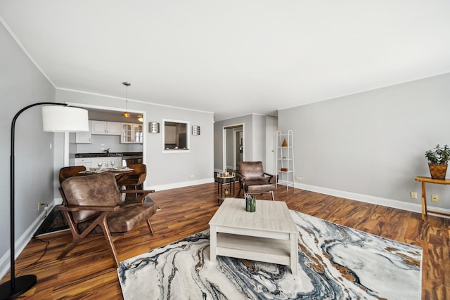 5455 N Sheridan Rd Unit 3804, Chicago, IL 60640 - living area with dark wood finished floors and baseboards