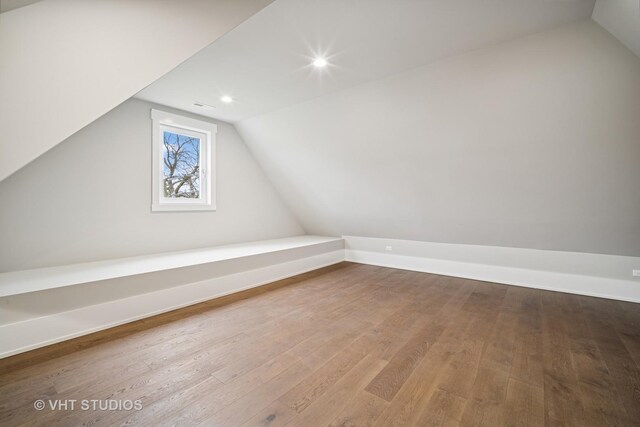 3701 Knollwood Ln, Glenview, IL 60025 - additional living space featuring vaulted ceiling, wood finished floors, recessed lighting, and baseboards