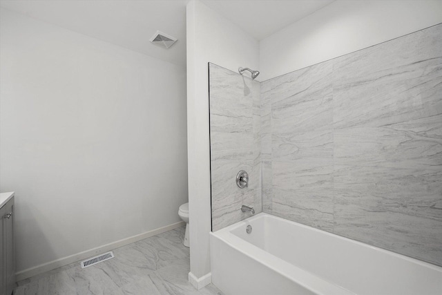 13723 S Springfield Ave, Robbins, IL 60472 - full bath featuring vanity, marble look tiles, and shower / bath combination