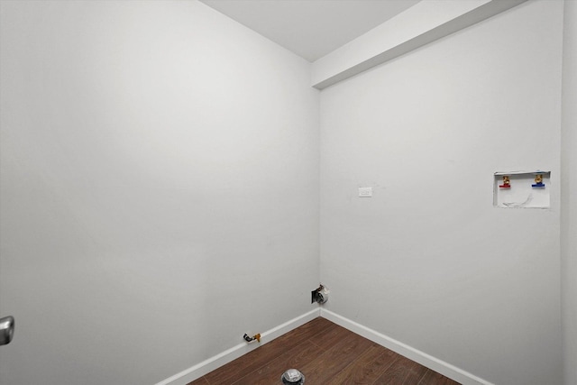 13723 S Springfield Ave, Robbins, IL 60472 - washroom with gas dryer hookup, washer hookup, and dark wood-style floors