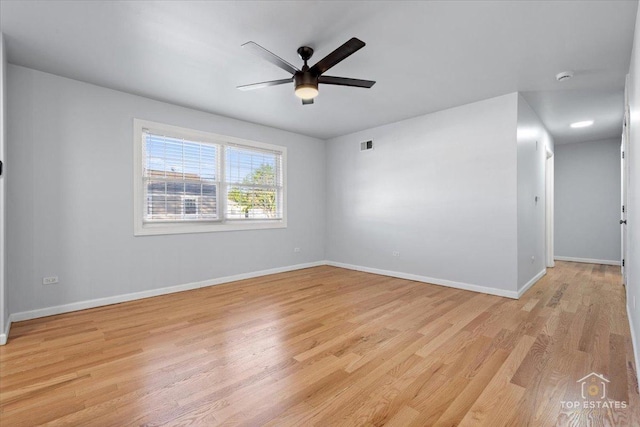 642 Gray Ct Unit 0, Wheeling, IL 60090 - unfurnished room with a ceiling fan, light wood-type flooring, baseboards, and a smoke detector
