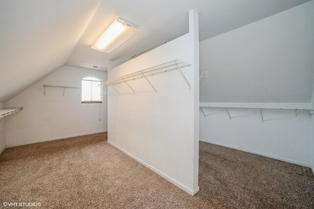 3140 Juniper Ct, Lynwood, IL 60411 - walk in closet featuring carpet floors and vaulted ceiling