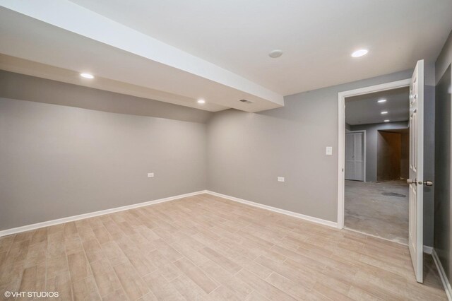 3140 Juniper Ct, Lynwood, IL 60411 - finished basement featuring recessed lighting, baseboards, and light wood-type flooring