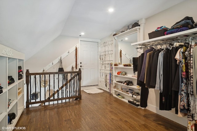 1124 Blackhawk Ave, Mchenry, IL 60051 - walk in closet featuring wood finished floors and vaulted ceiling